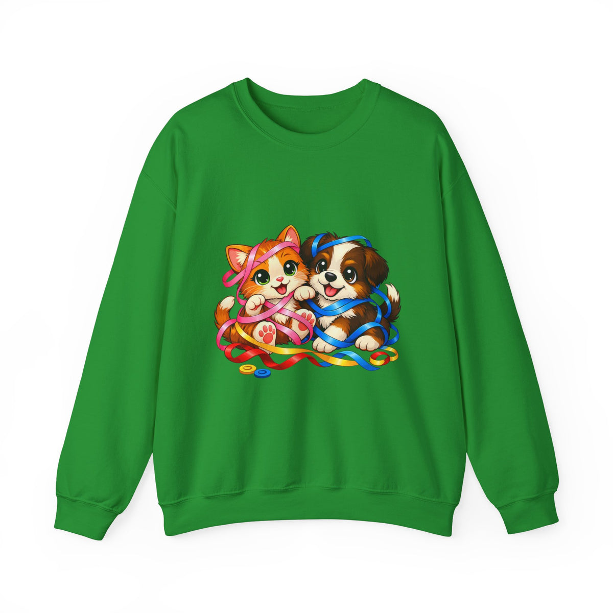 Kitty and Puppy playing with Ribbon - Sweatshirt