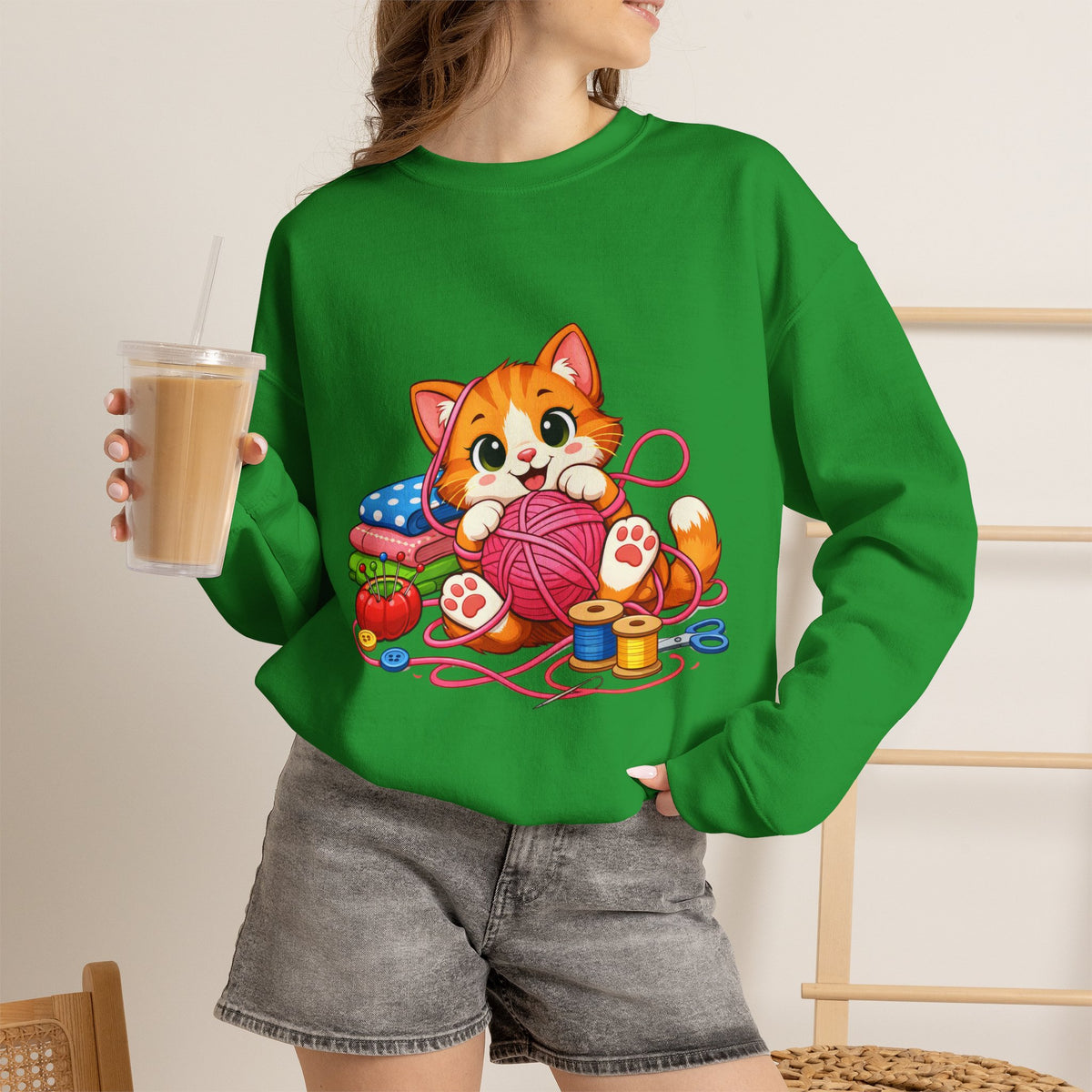 Kitty Playing with Yarn - Sweatshirt