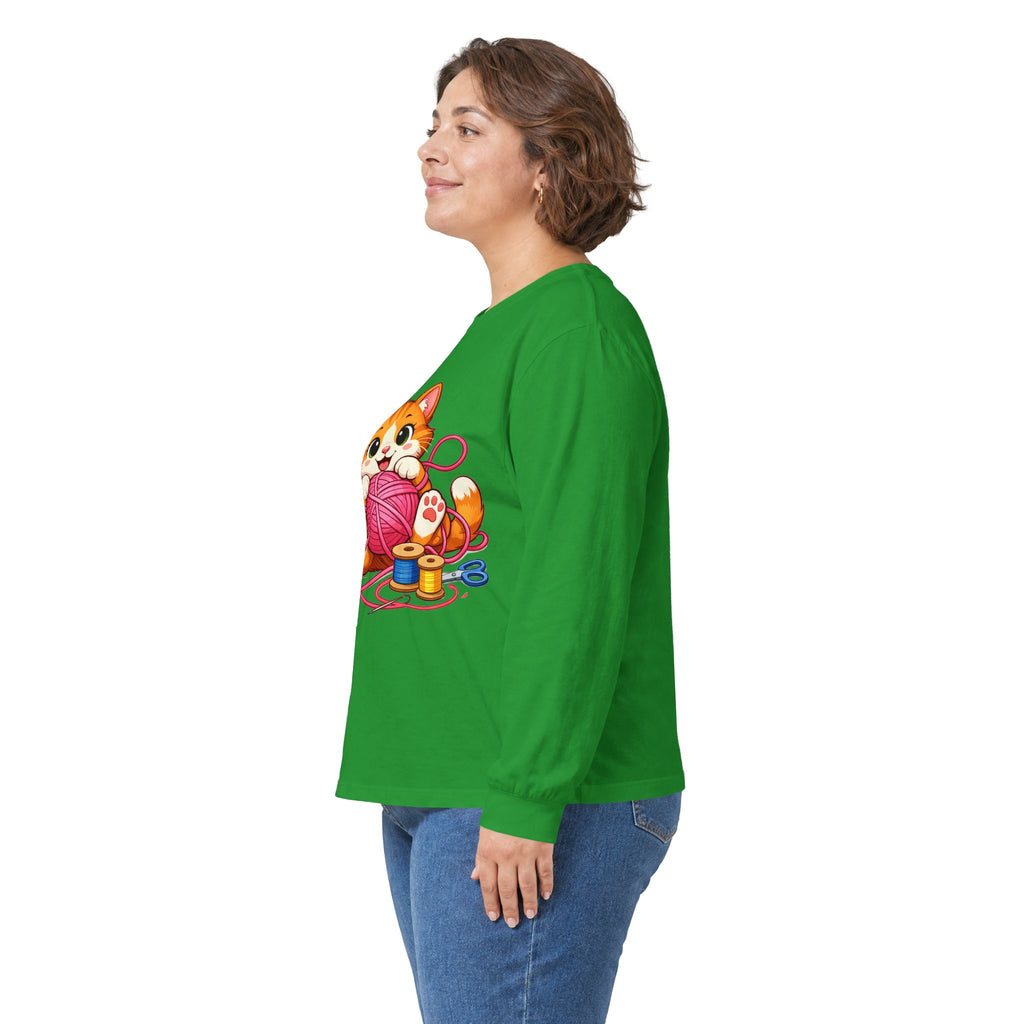 Kitty Playing with Yarn - Long Sleeve Tee