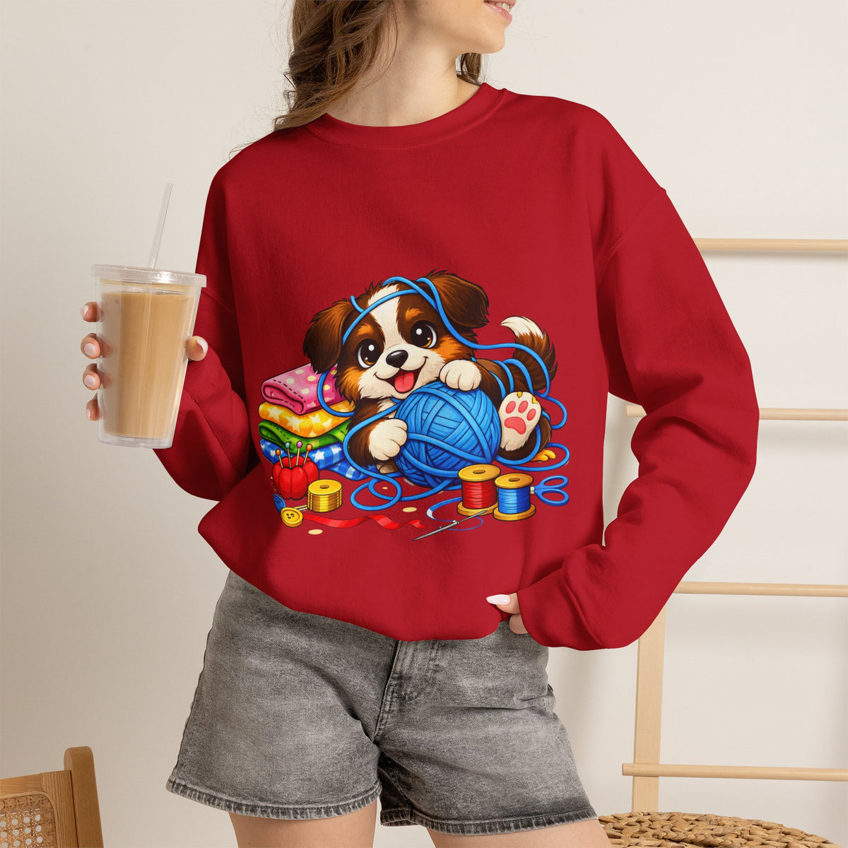 Puppy Playing with Yarn -  Sweatshirt