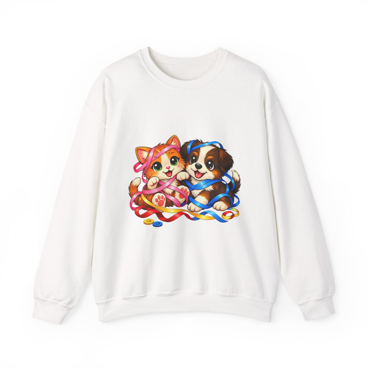 Kitty and Puppy playing with Ribbon - Sweatshirt