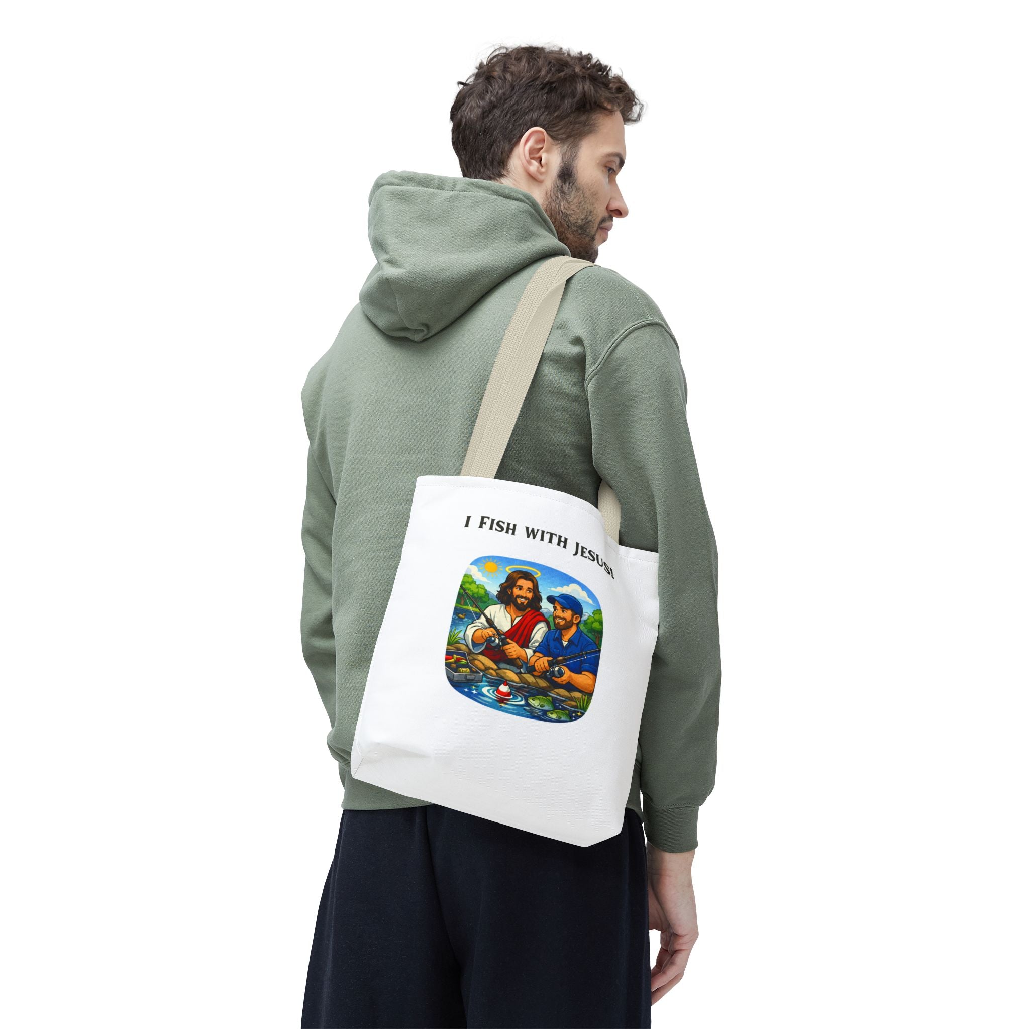 I Fish with Jesus! - Tote Bag