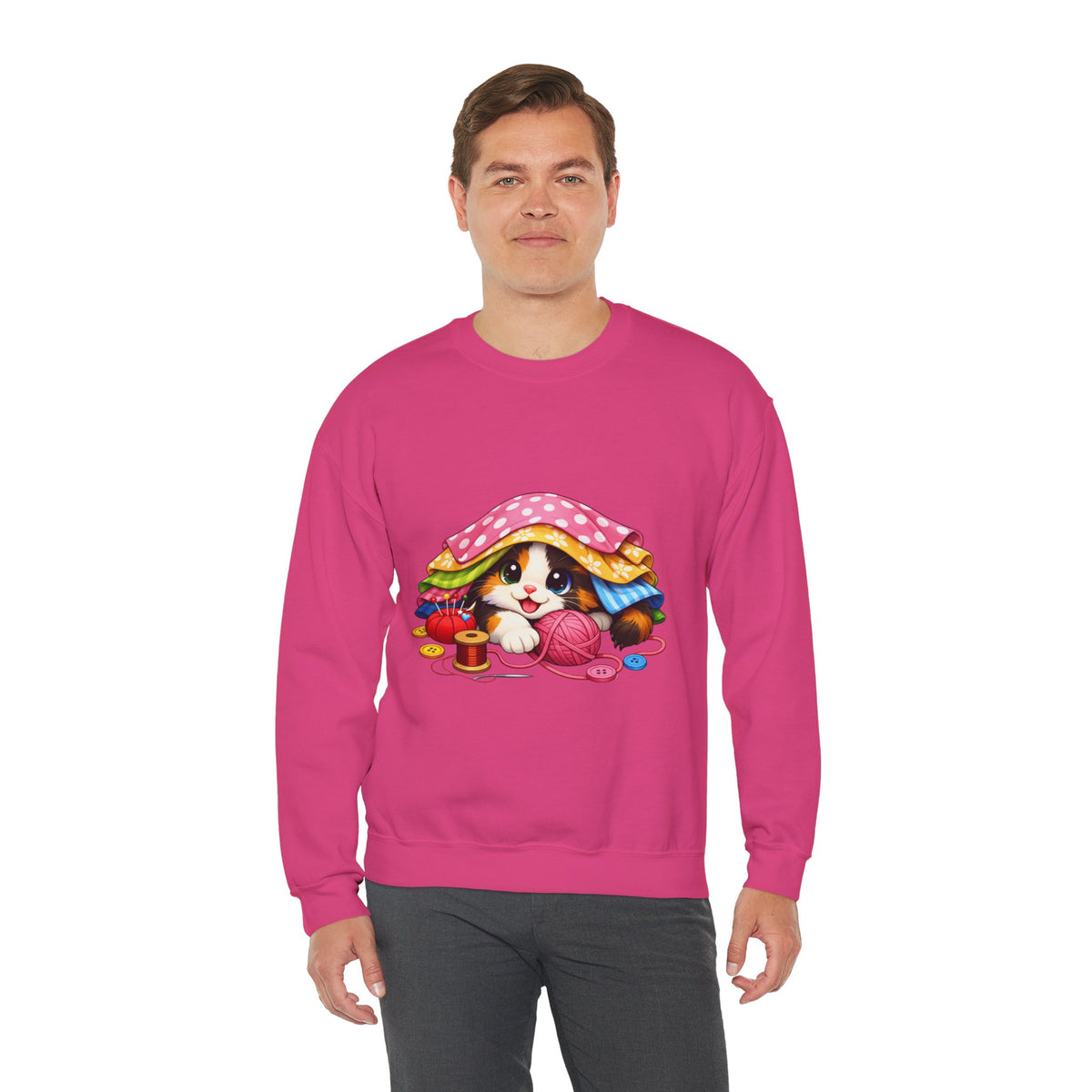 Kitty Hiding in Fabric Sweatshirt