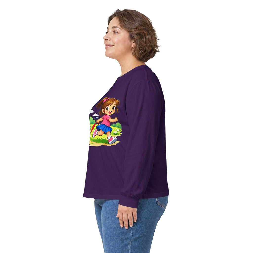 Kitty Chasing Ribbon - Long Sleeve Tee