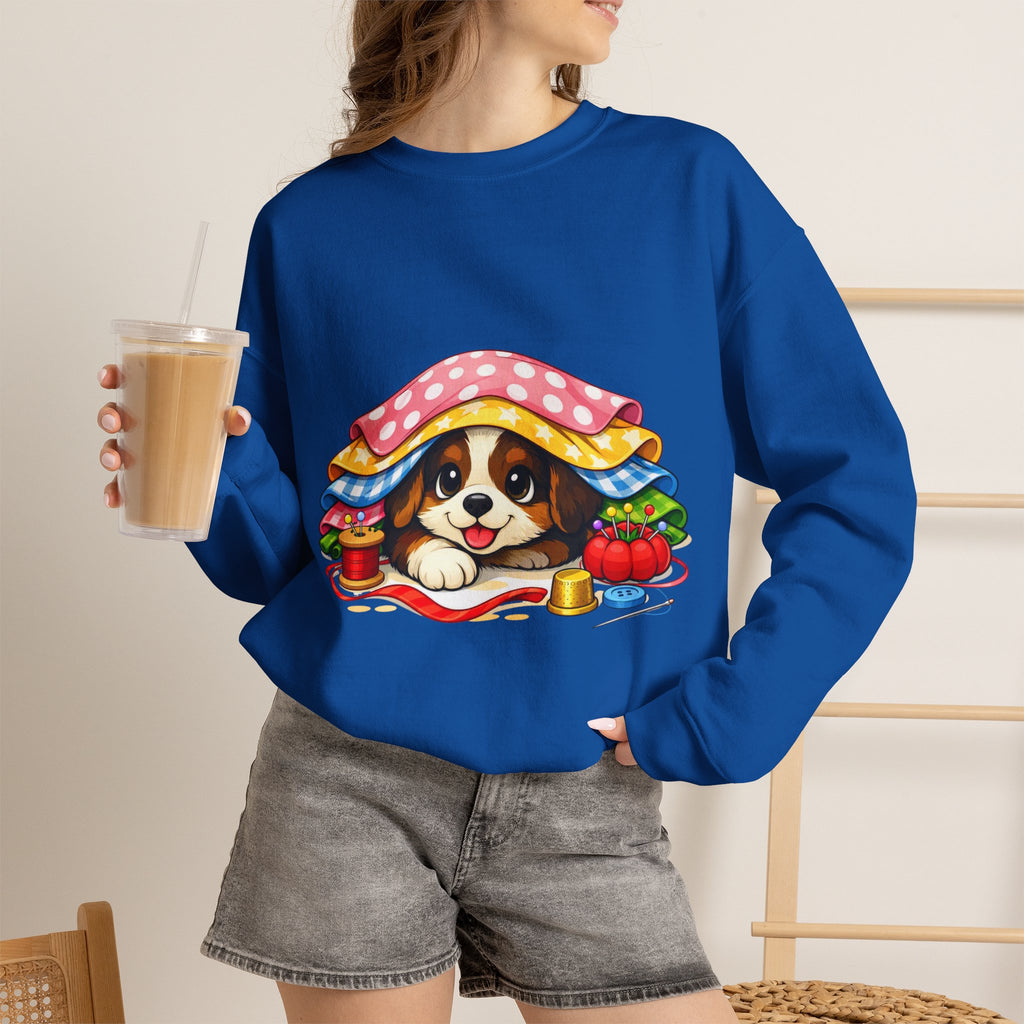 Puppy Hiding in Fabric -  Sweatshirt