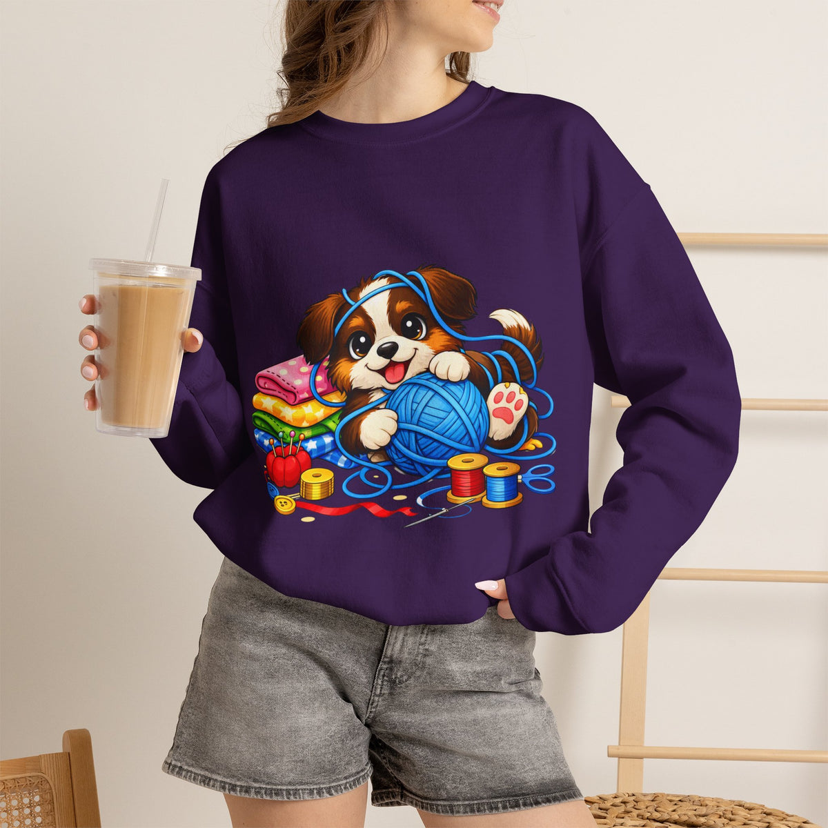 Puppy Playing with Yarn -  Sweatshirt