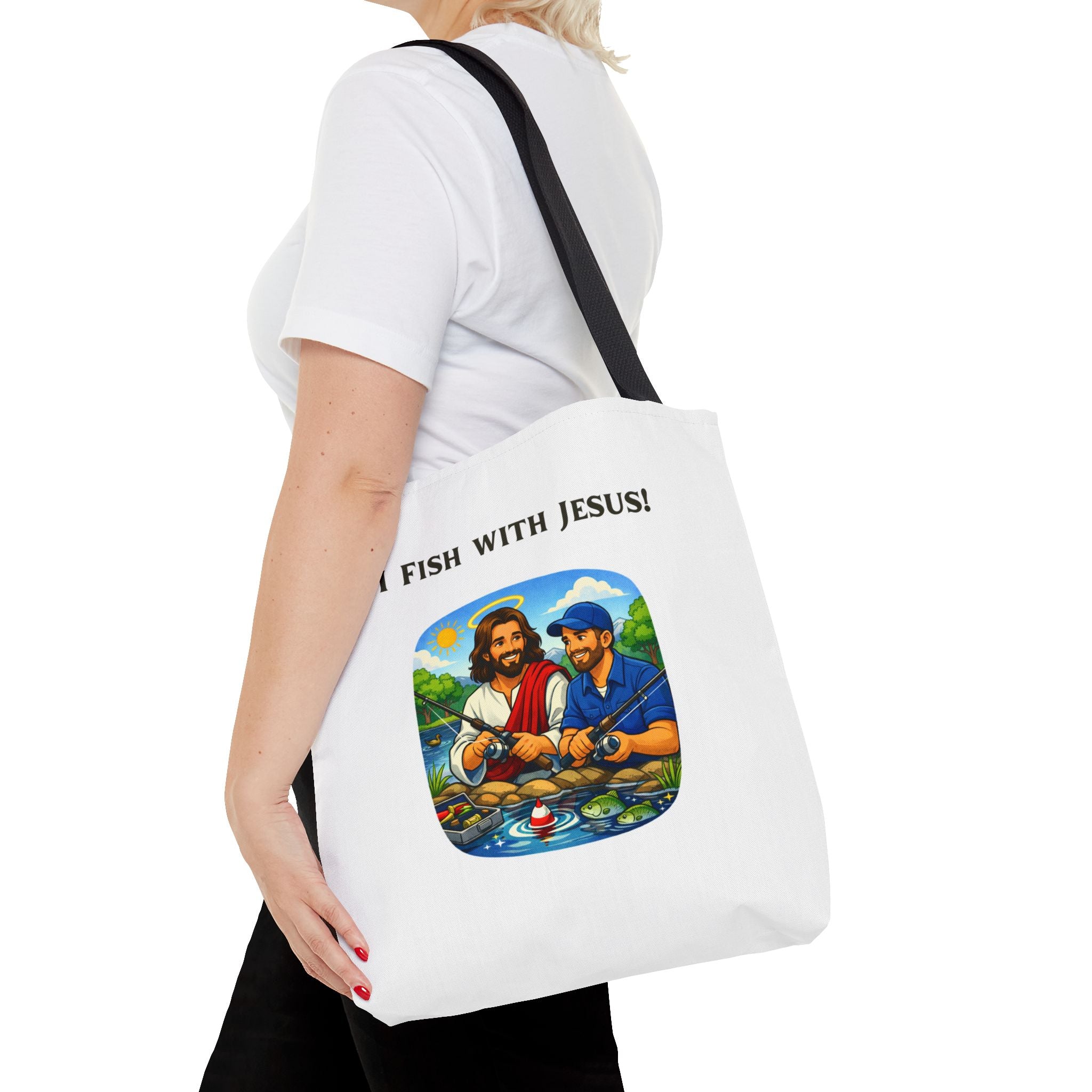 I Fish with Jesus! - Tote Bag